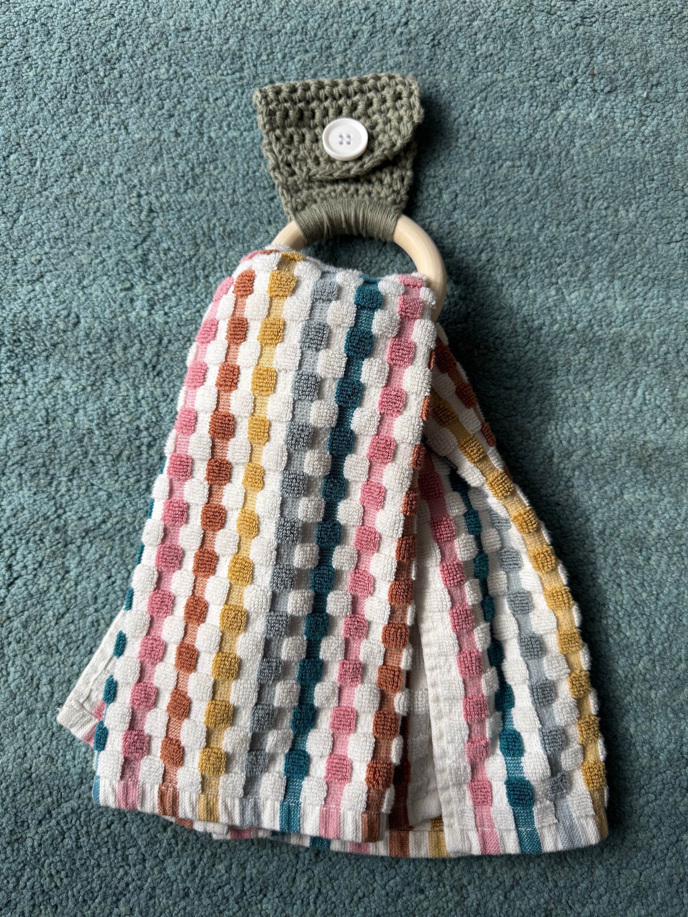 Tea Towel Holder | Crochet Top with Button