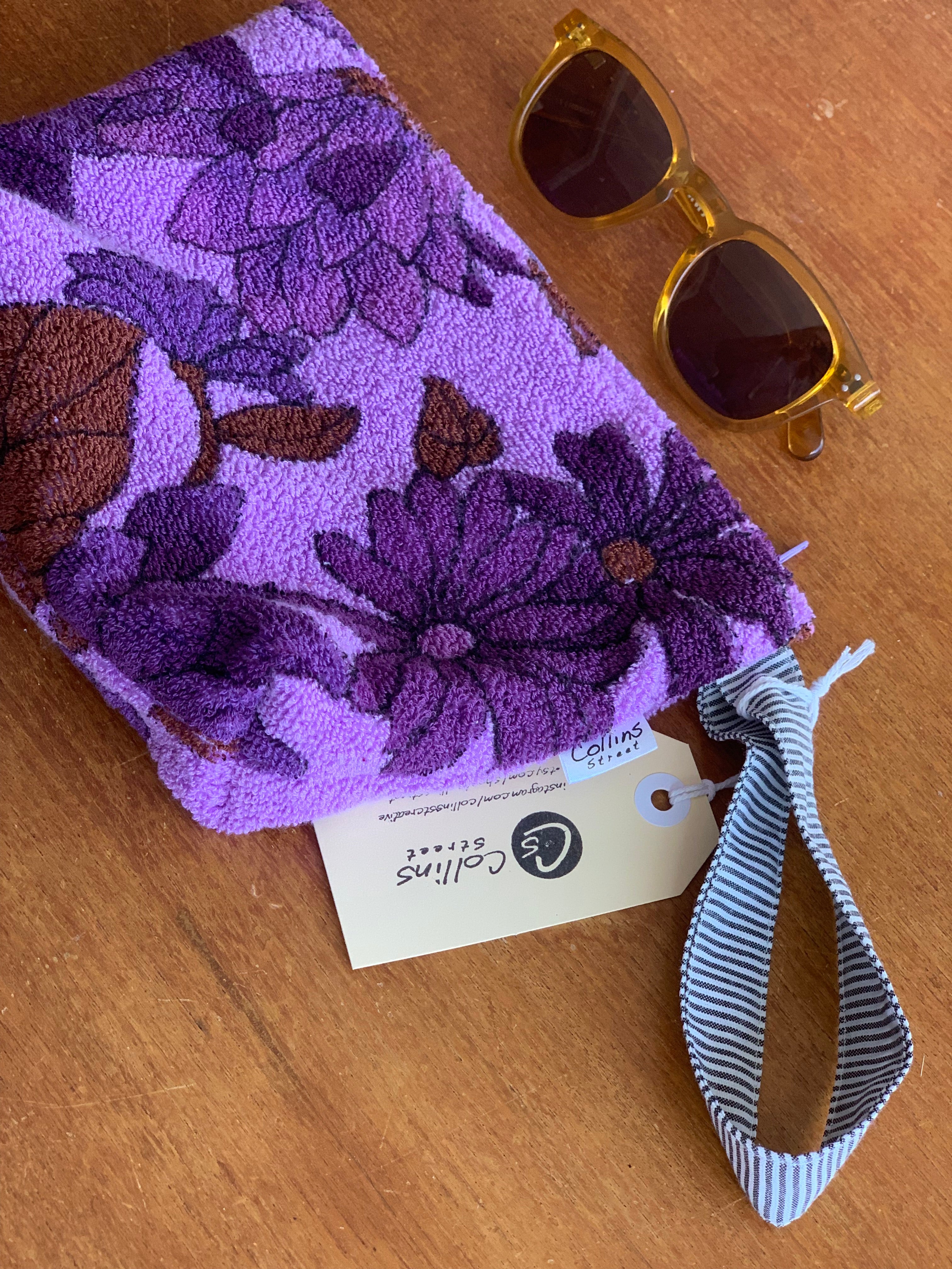 Upcycled Towel Zipper pouch / towel pouch/ towel zip pouch