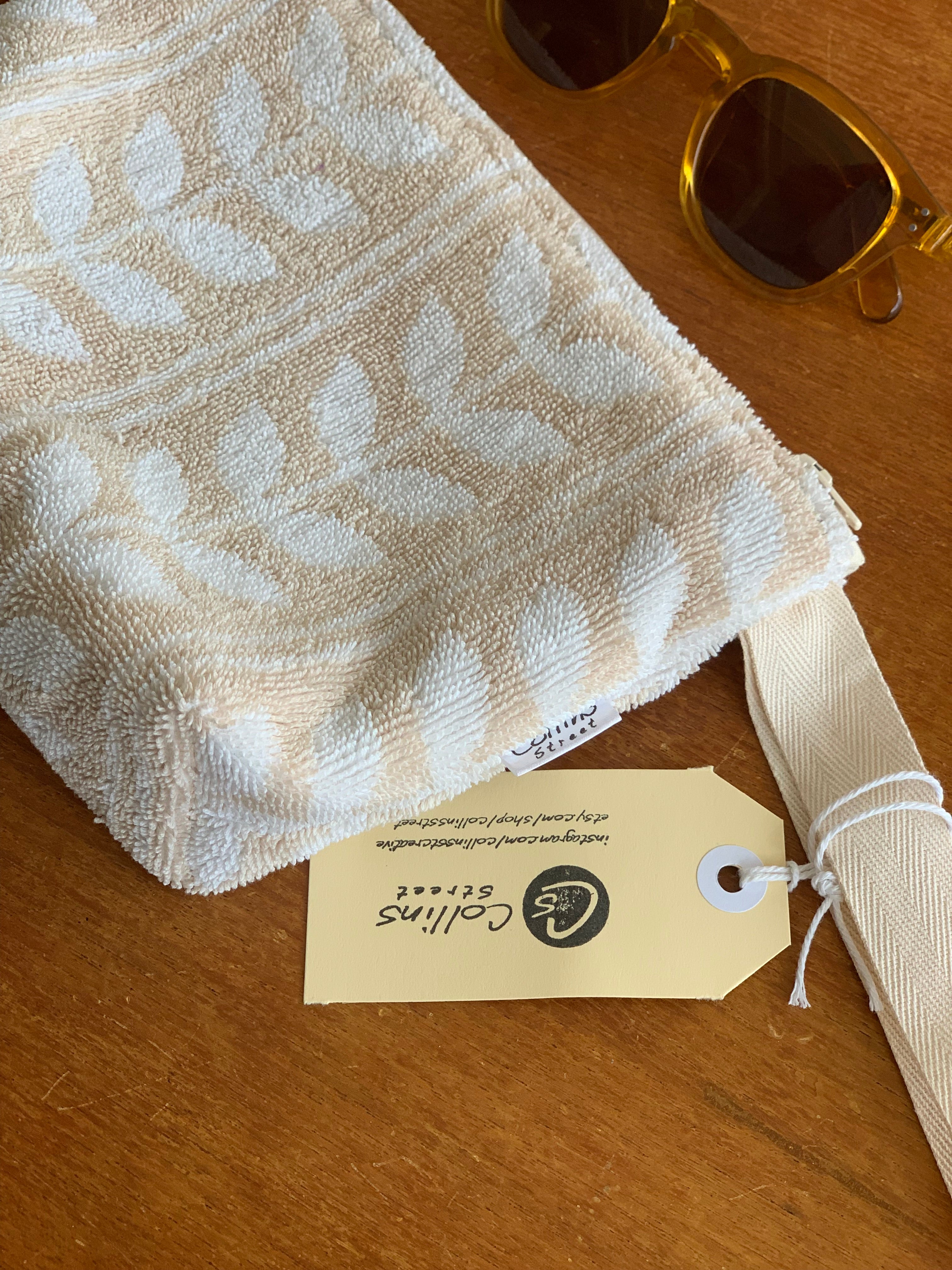 Upcycled Towel Zipper pouch / towel pouch/ towel zip pouch