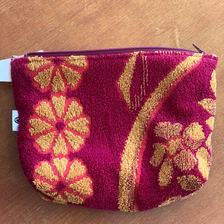 Upcycled Towel Zipper pouch / towel pouch/ towel zip pouch