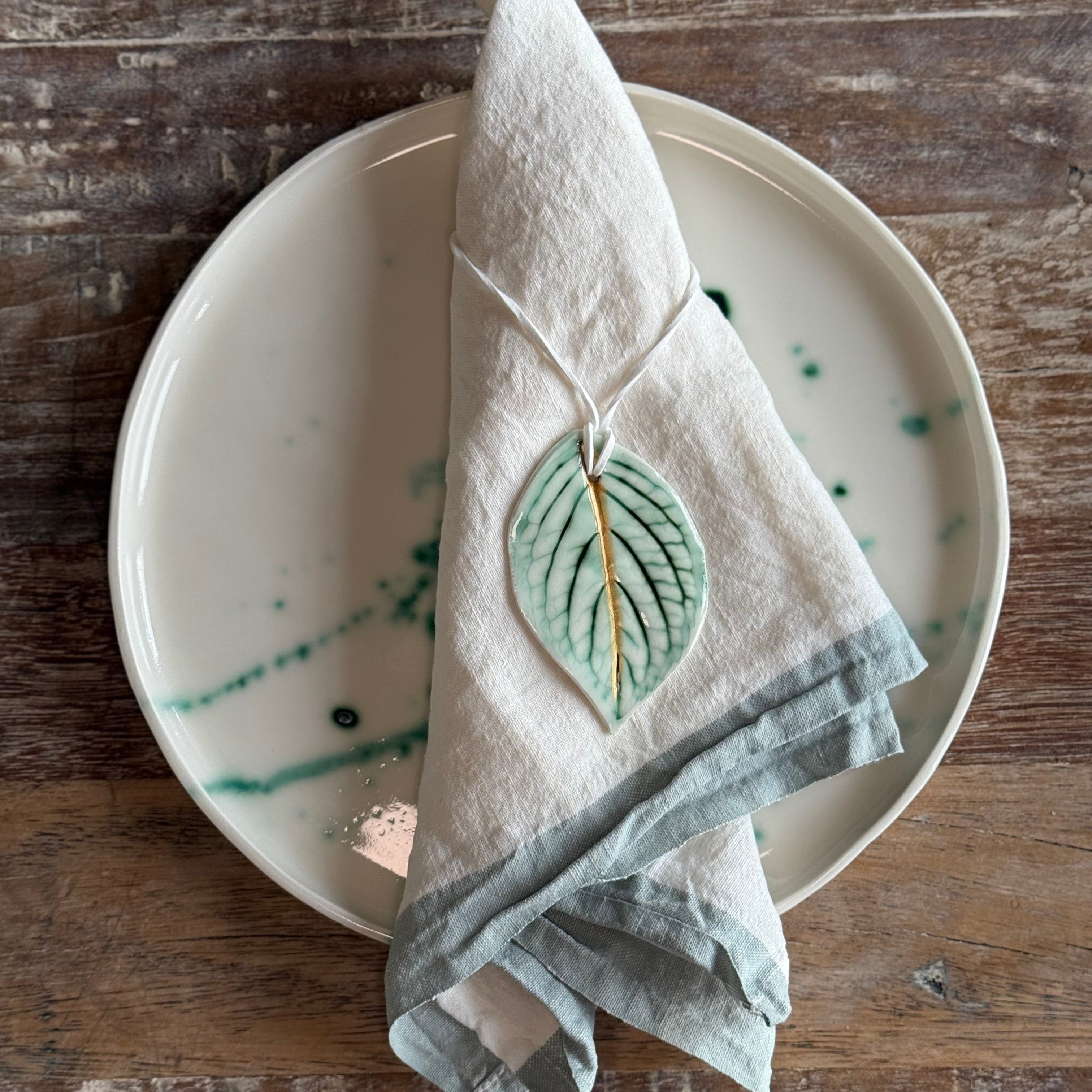 Set of 4 or 6 Ceramic Napkin Rings | Gift Topper | Ornament | Echos of the Garden | Handmade Pottery