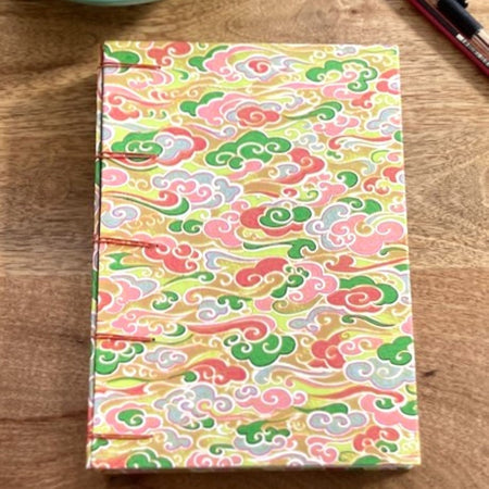 Handmade Secret Belgian Stitch Journal , Japanese Paper Cover Design