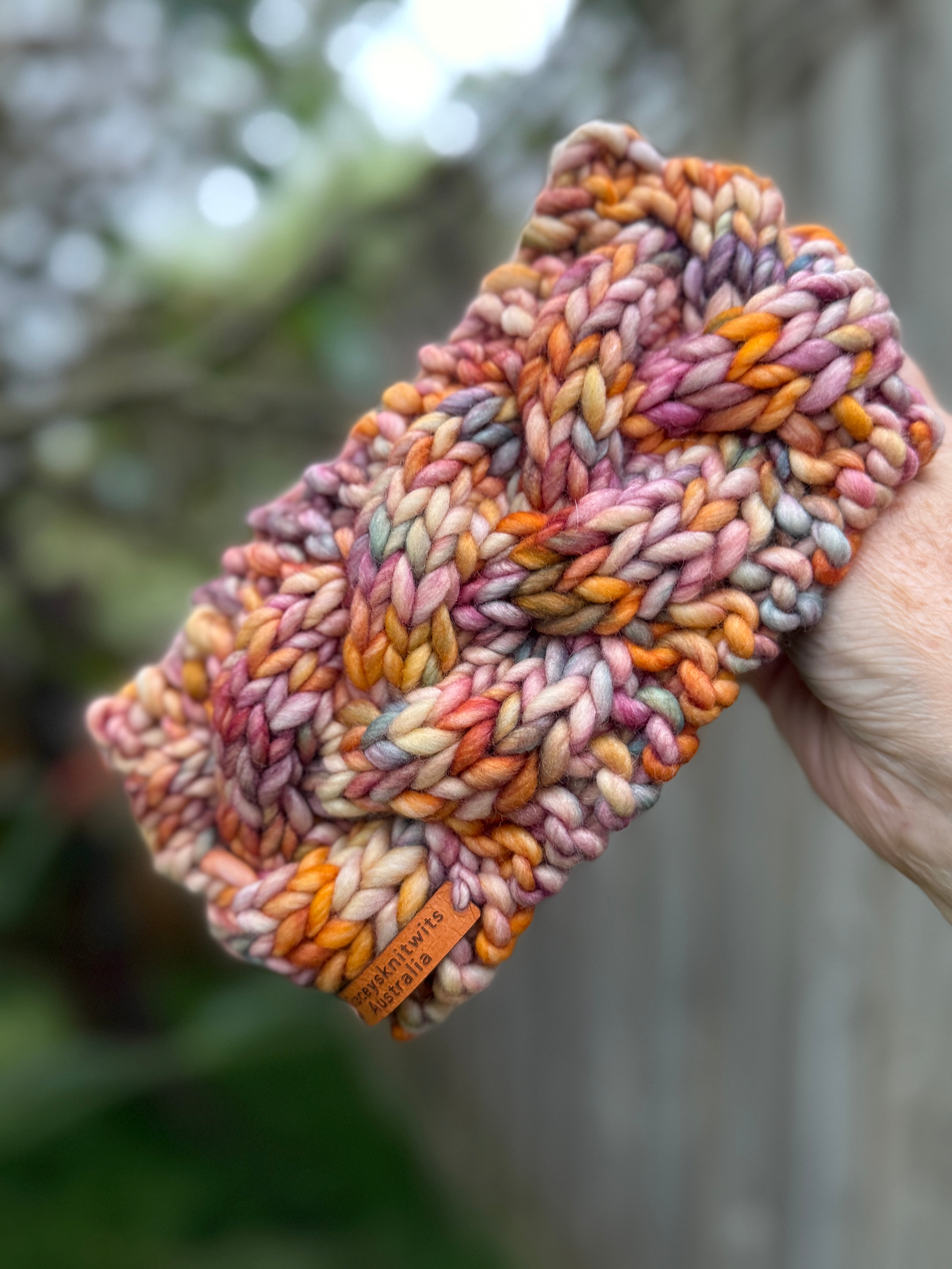 Knitted Headband, Colorful Cable Peruvian Merino Headband