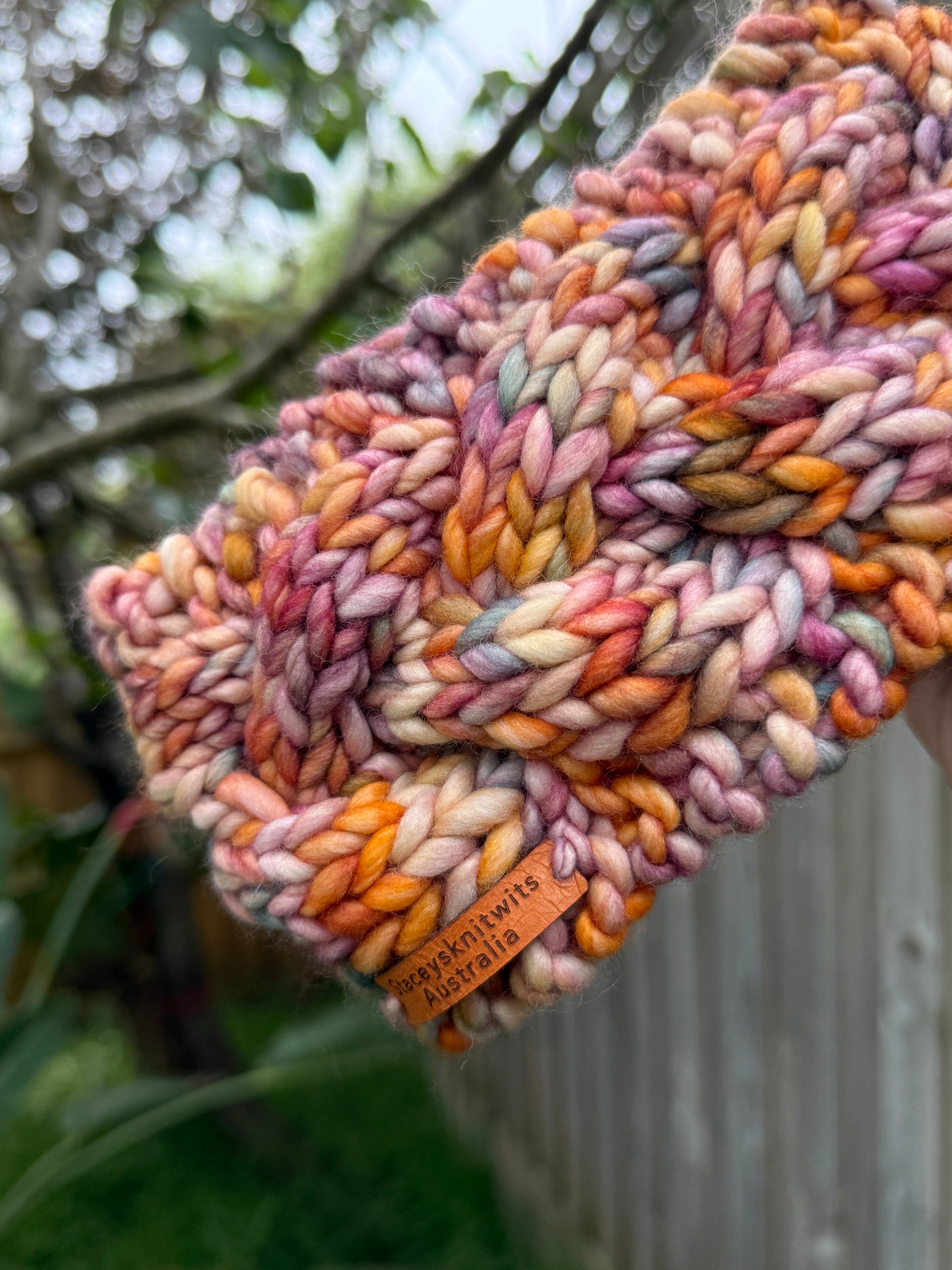 Knitted Headband, Colorful Cable Peruvian Merino Headband