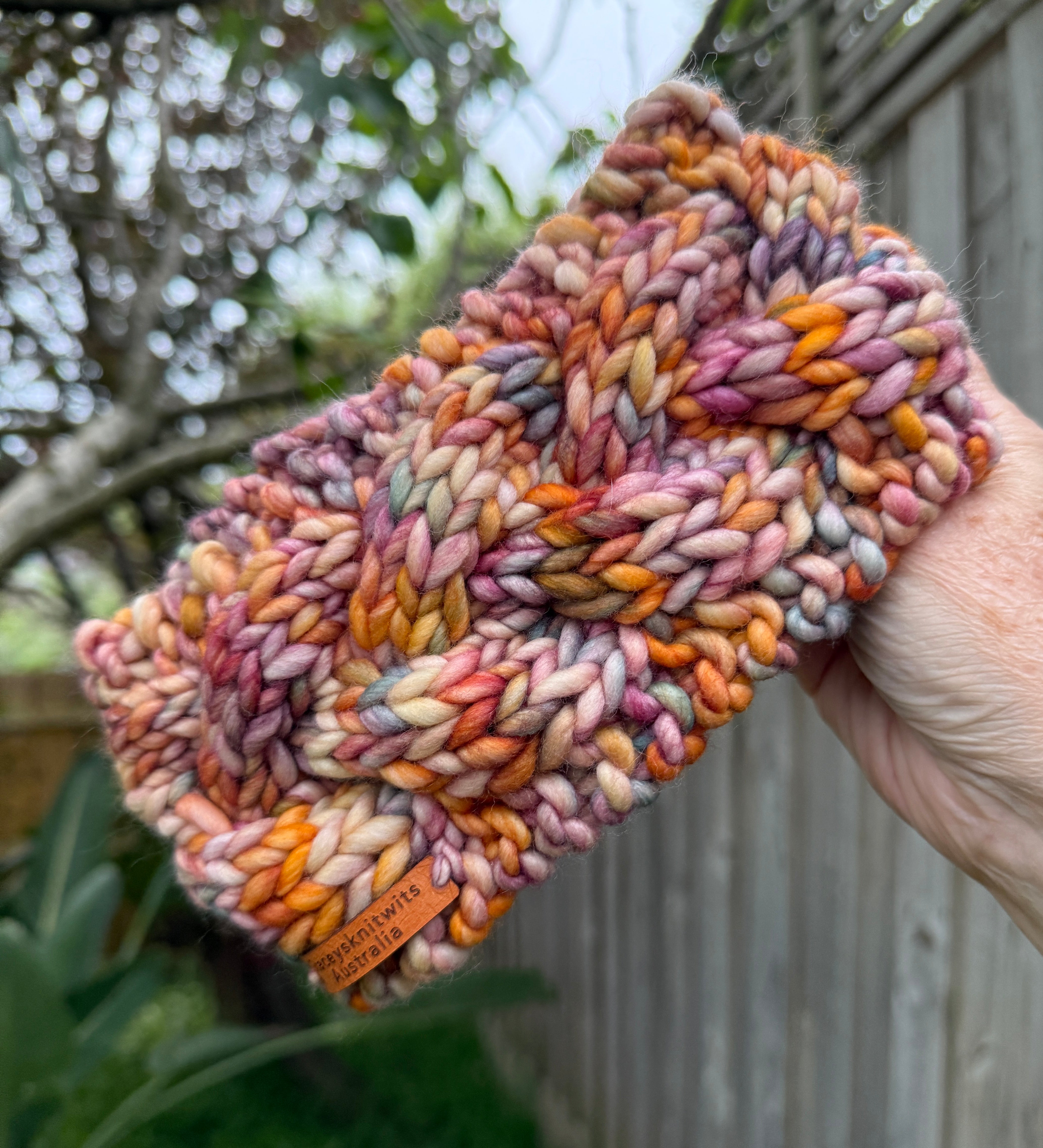 Knitted Headband, Colorful Cable Peruvian Merino Headband