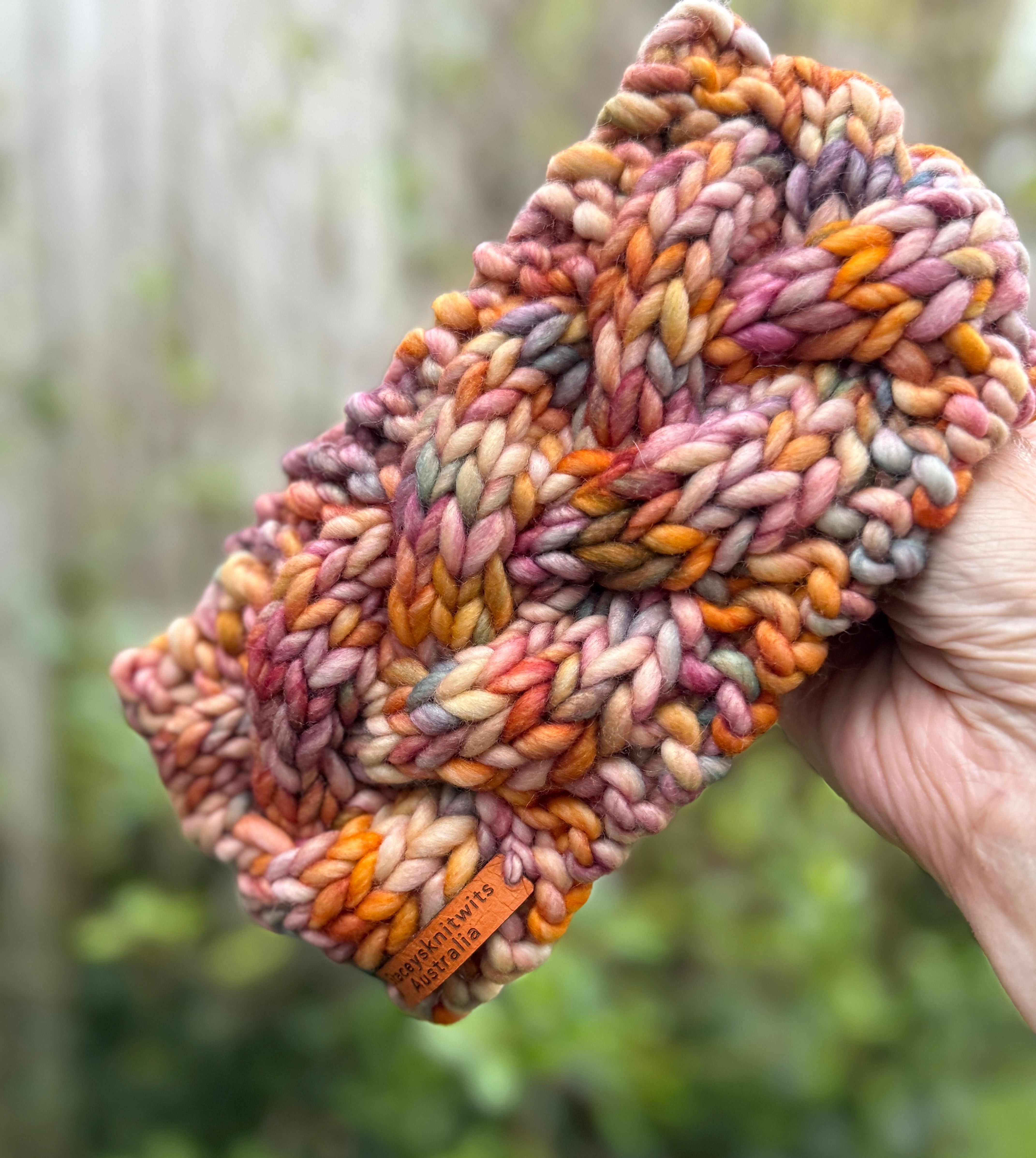 Knitted Headband, Colorful Cable Peruvian Merino Headband