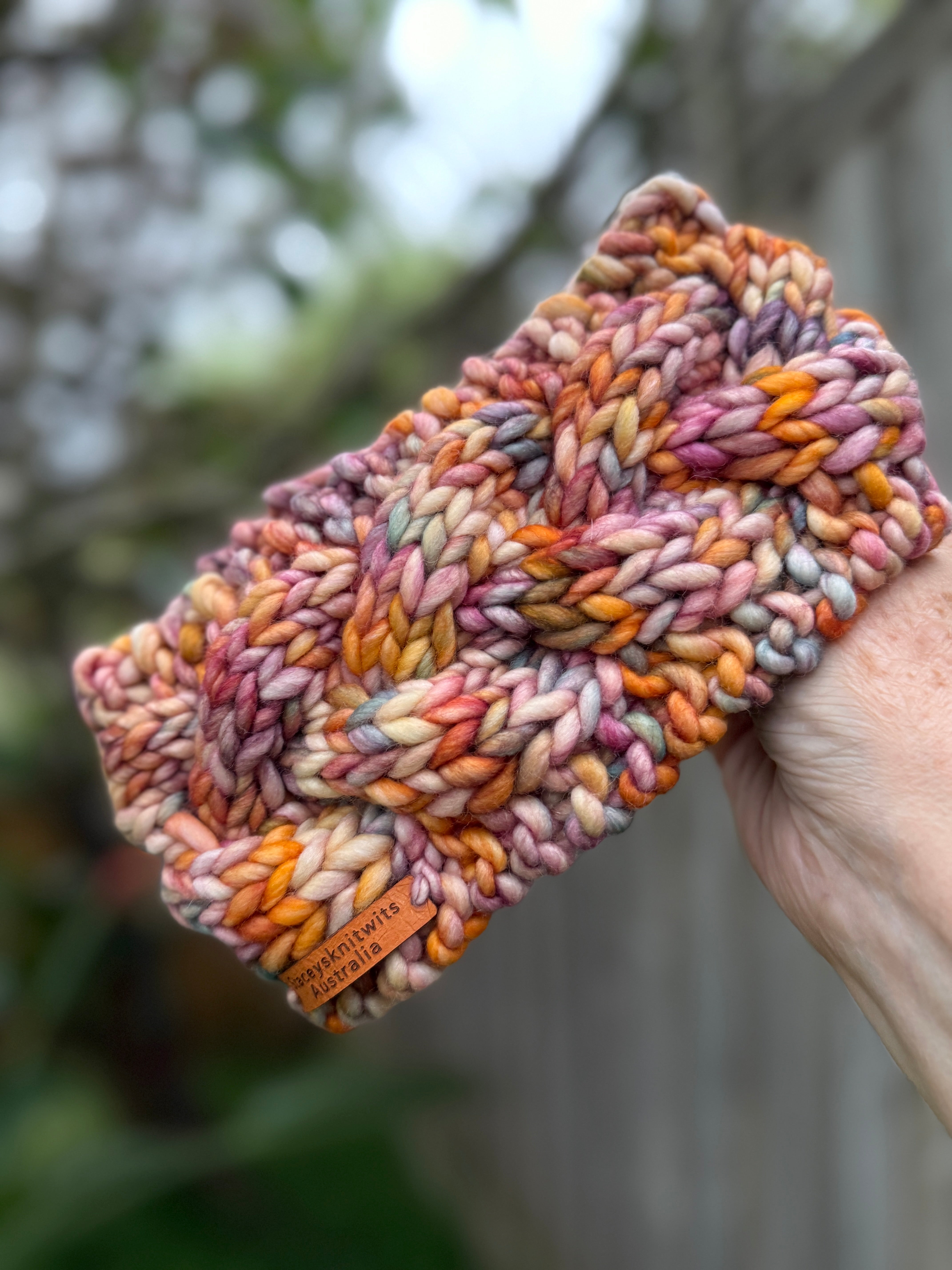 Knitted Headband, Colorful Cable Peruvian Merino Headband