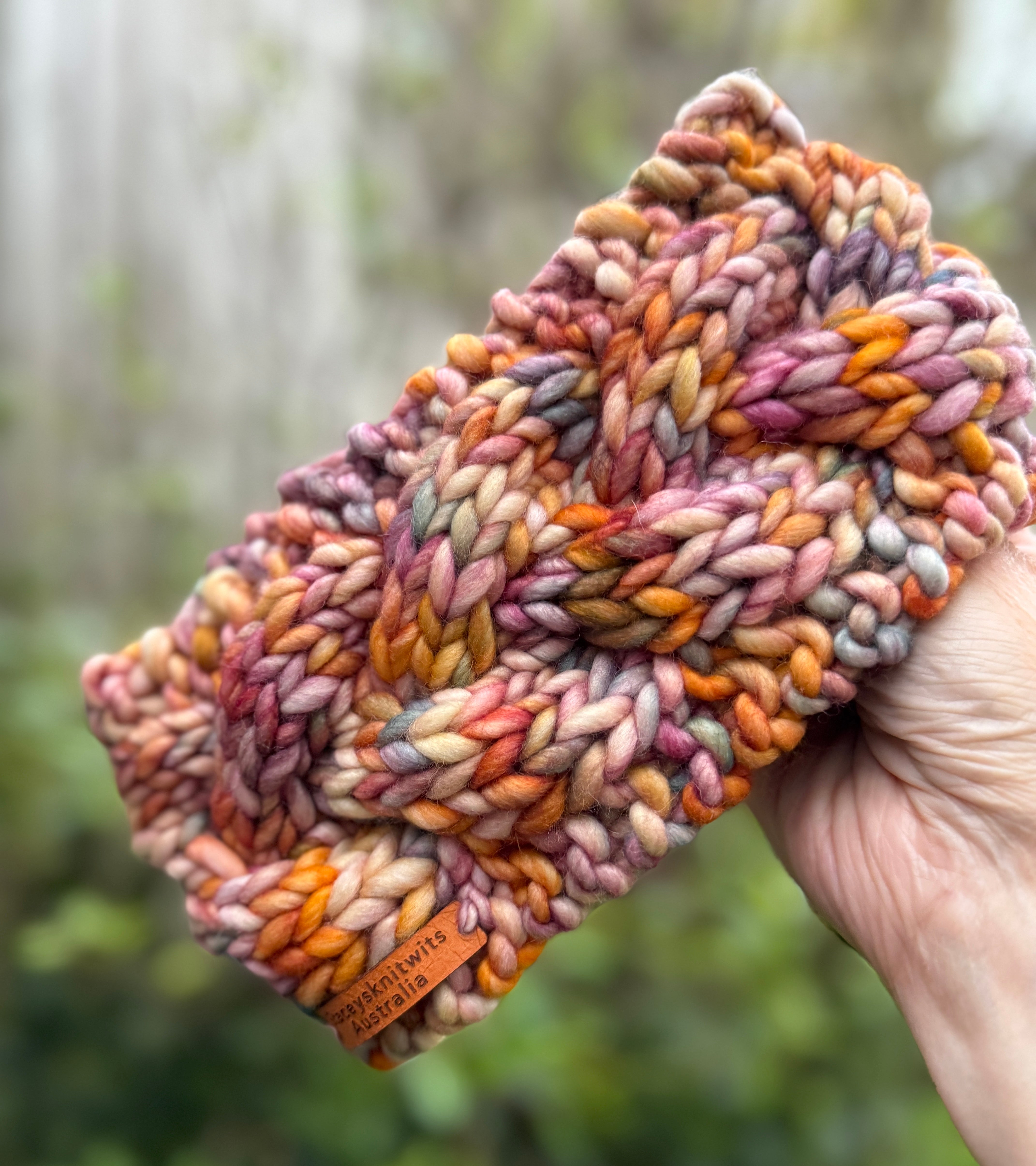 Knitted Headband, Colorful Cable Peruvian Merino Headband