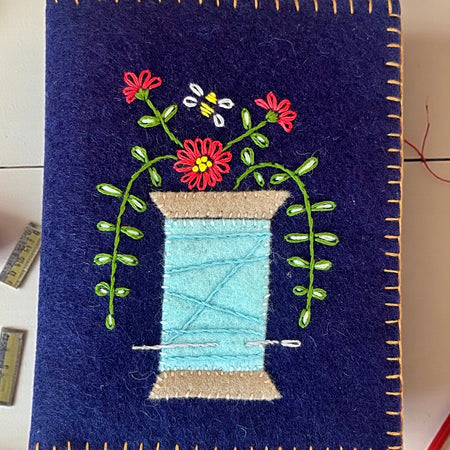Hand Embroidered Merino Wool Felt Needle Book