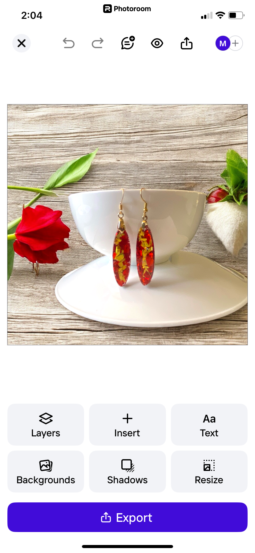 Gold Flame Dangle Earrings
