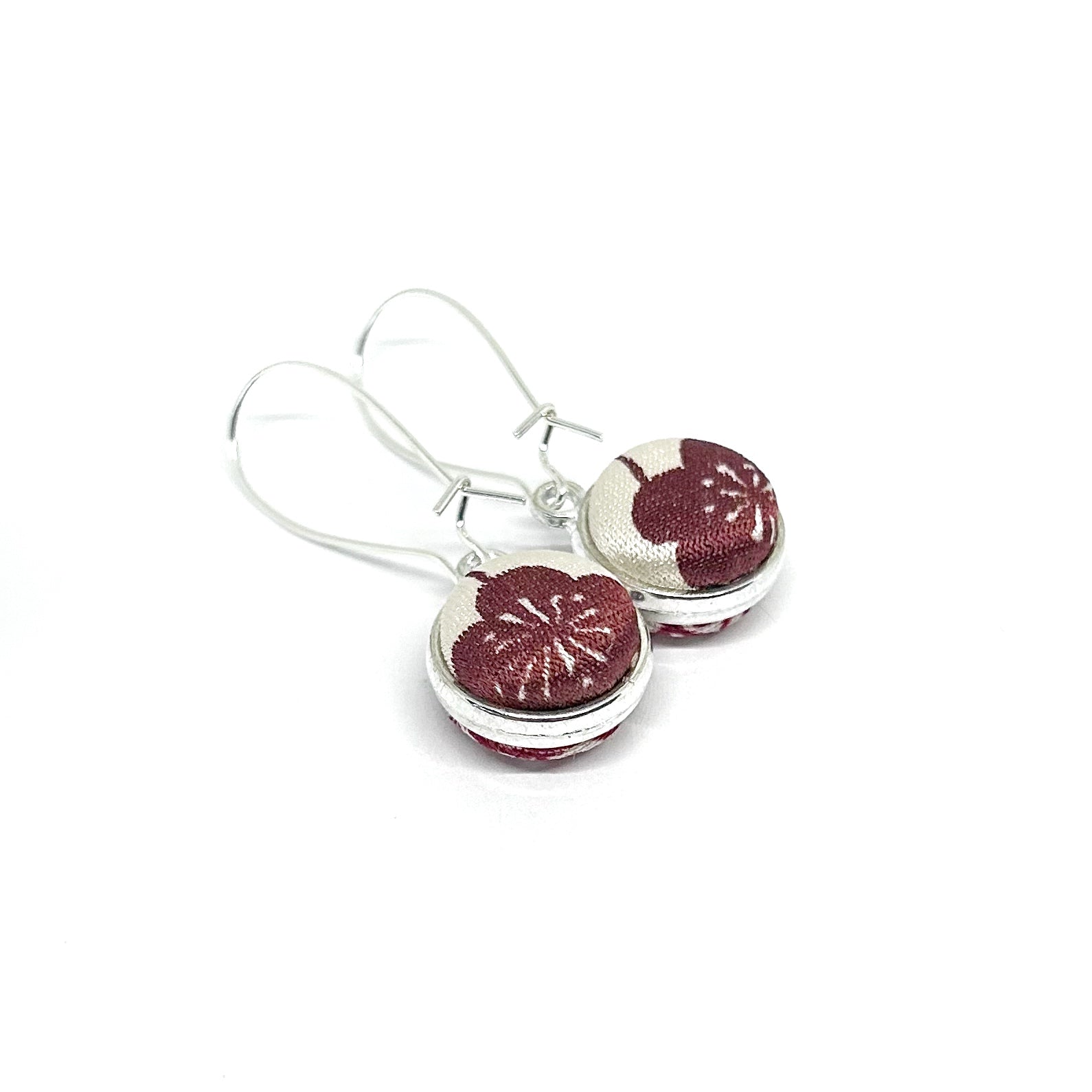 Double Sided Earrings - Burgendy