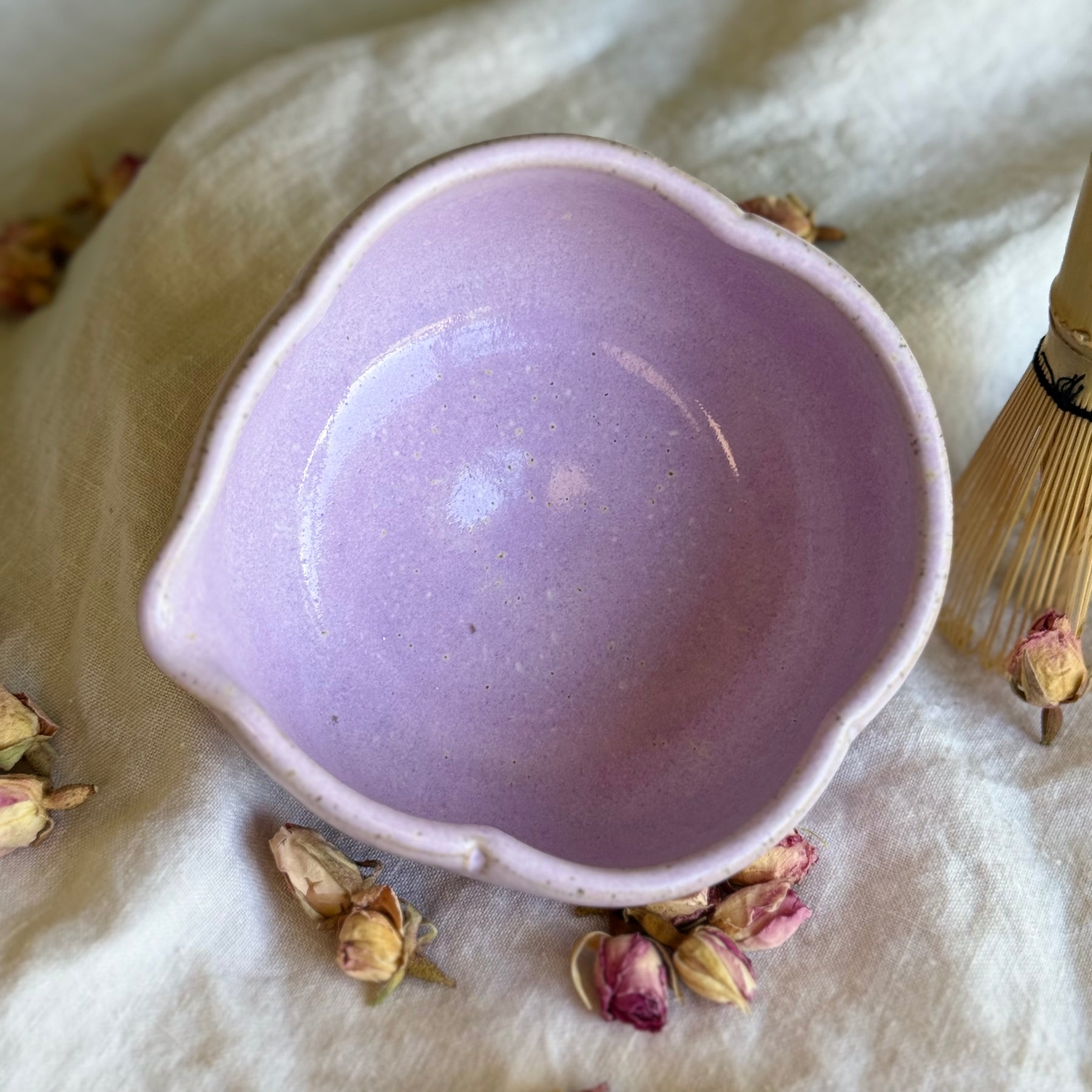 Handmade Matcha Chawan Bowl | Ceremonial Tea Bowl | Optional Whisk, Bamboo Scoop & Sieve | Wheel Thrown Pottery