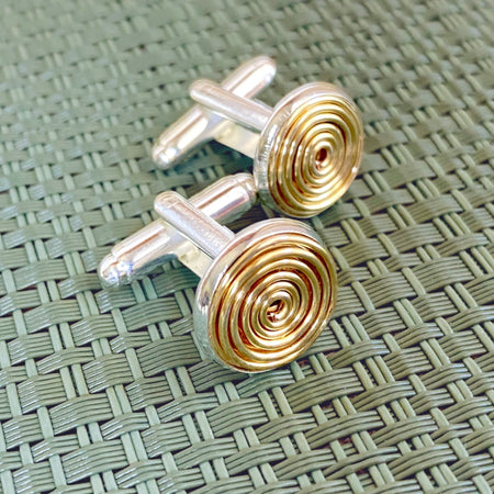 Silver spiral cuff links | Silver or Gold wire | Toggle design | Gift Boxed | Gift for Men, Groomsman| Celtic-inspired