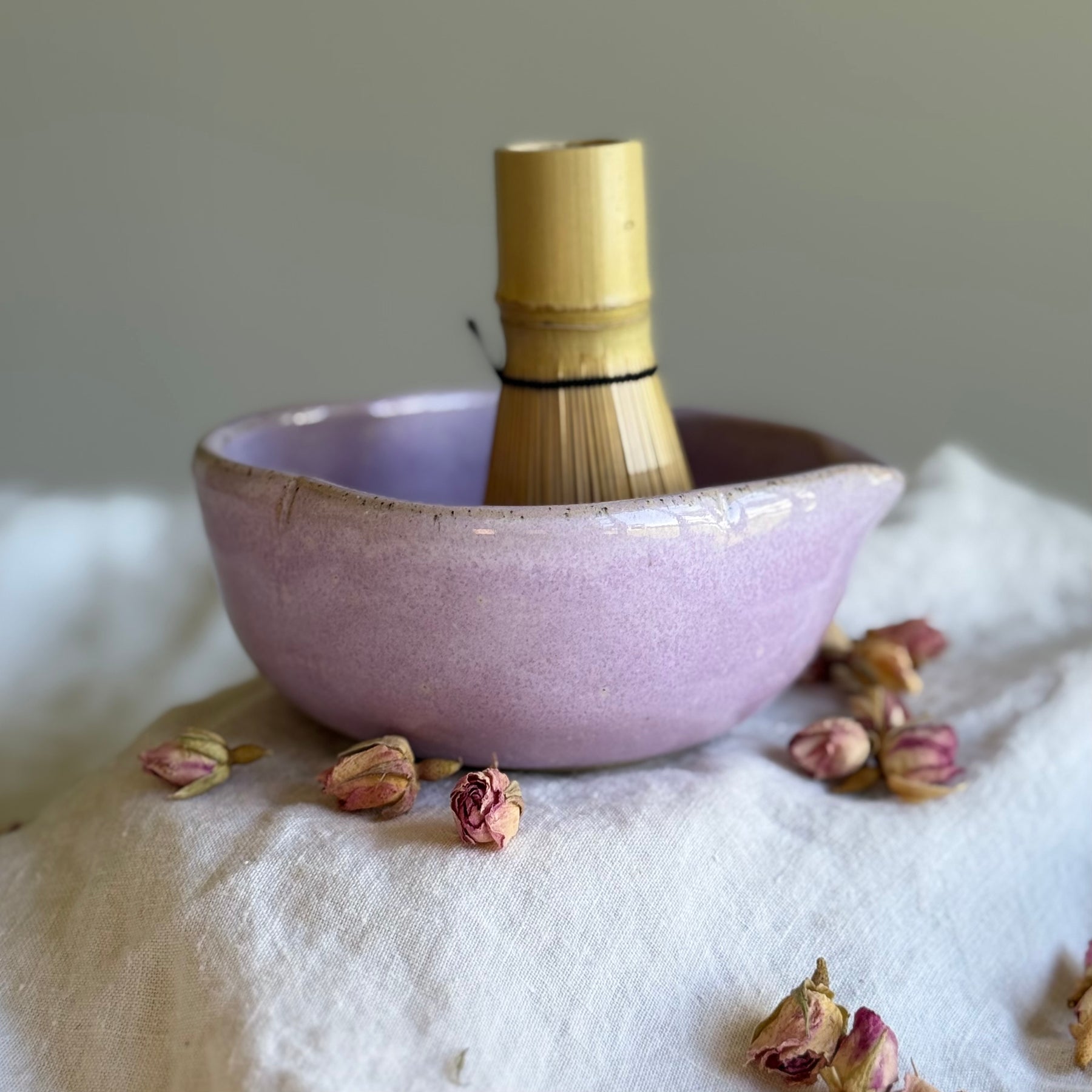 Handmade Matcha Chawan Bowl | Ceremonial Tea Bowl | Optional Whisk, Bamboo Scoop & Sieve | Wheel Thrown Pottery