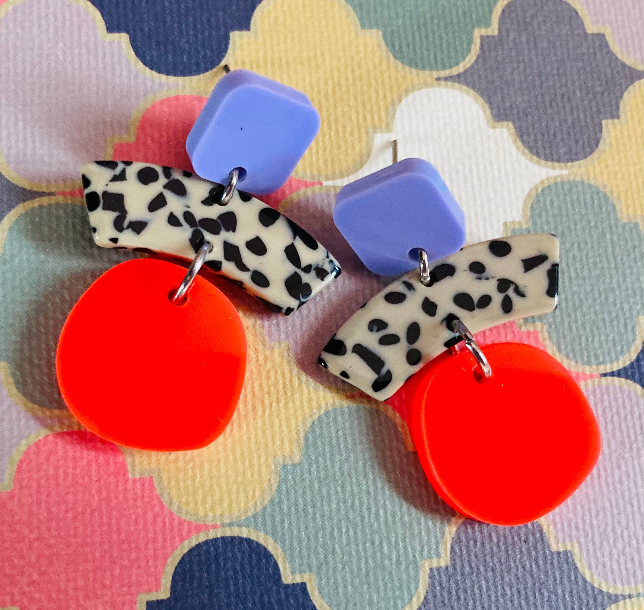 Vibrant layer acrylic earrings