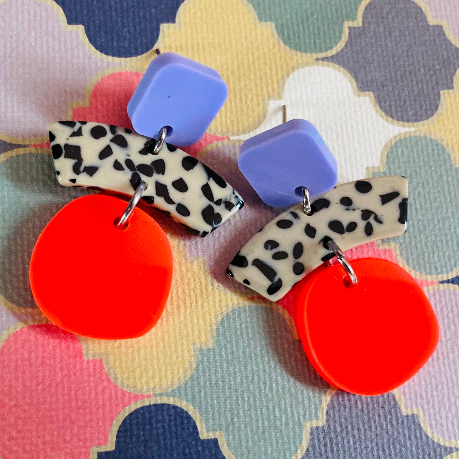 Vibrant layer acrylic earrings