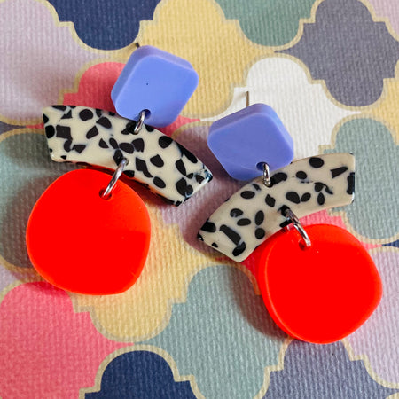 Vibrant layer acrylic earrings