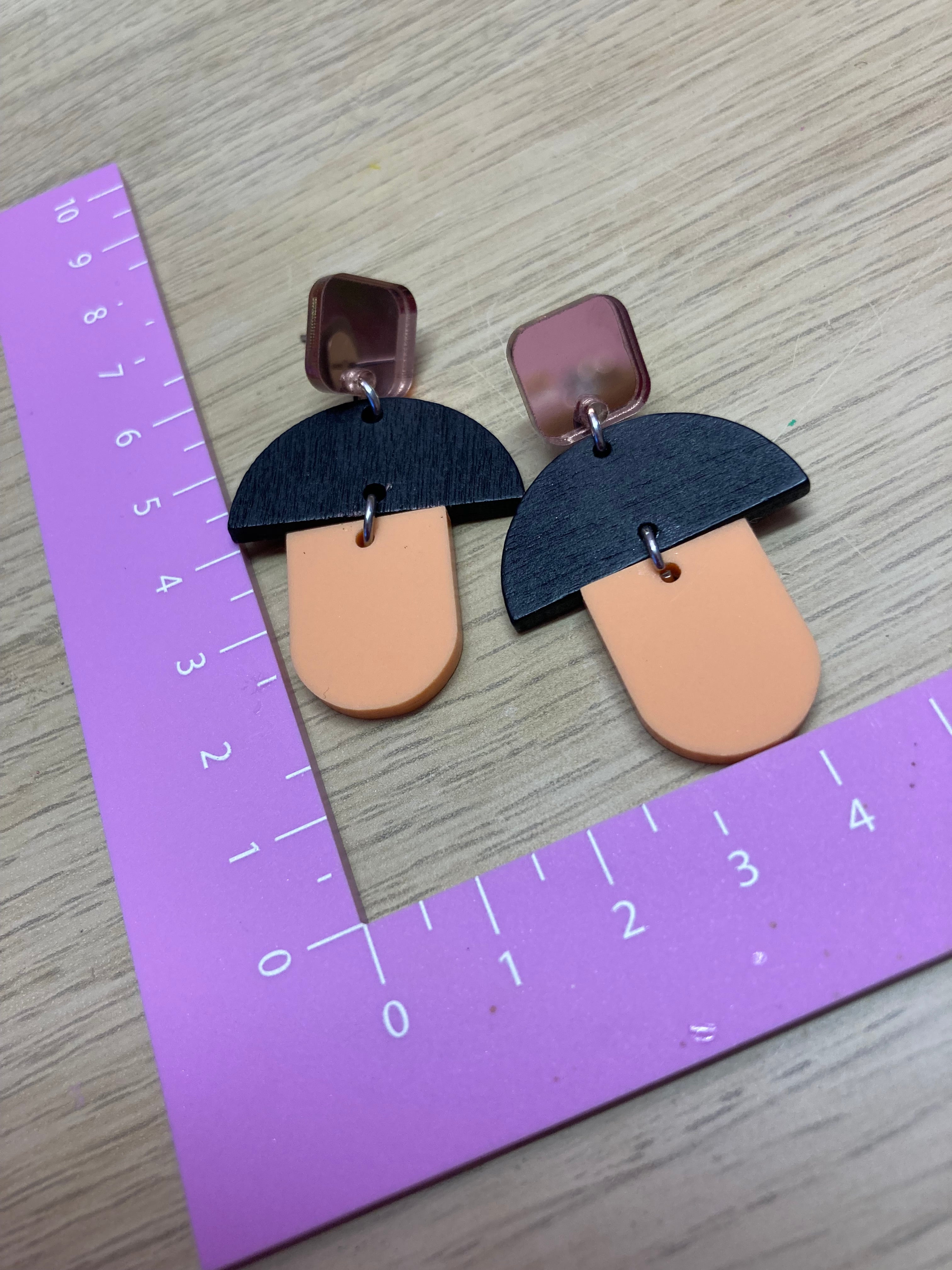 Apricot acrylic earrings