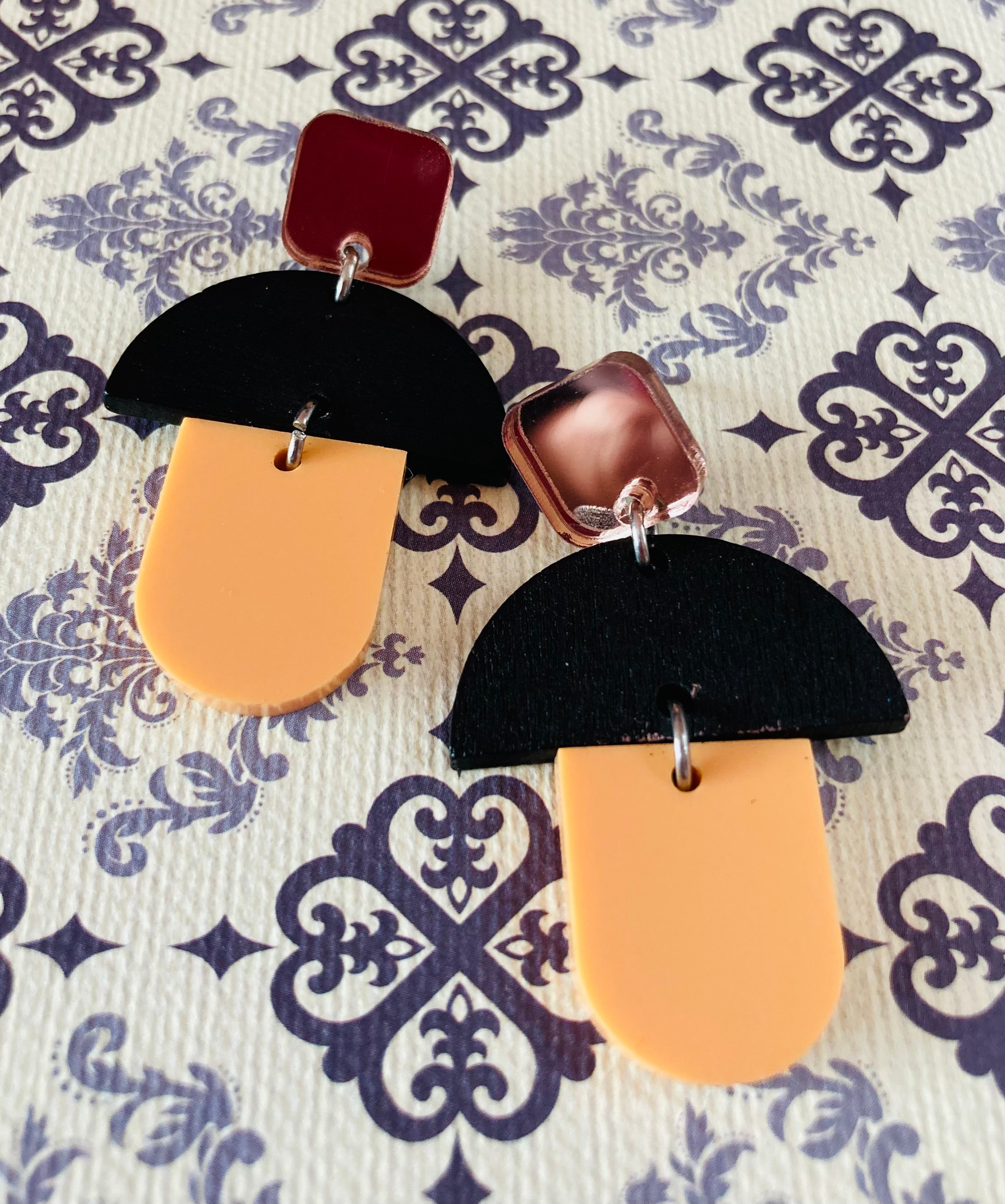 Apricot acrylic earrings