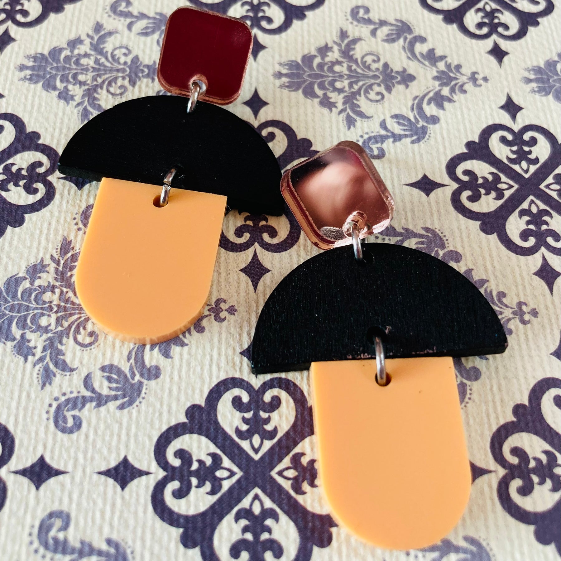 Apricot acrylic earrings