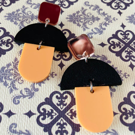 Apricot acrylic earrings