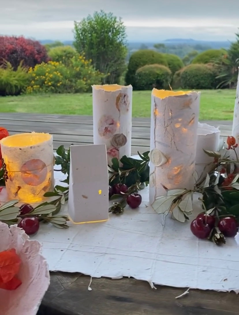 Handmade Paper Glass Light - Gift includes 1m fairy lights inside!