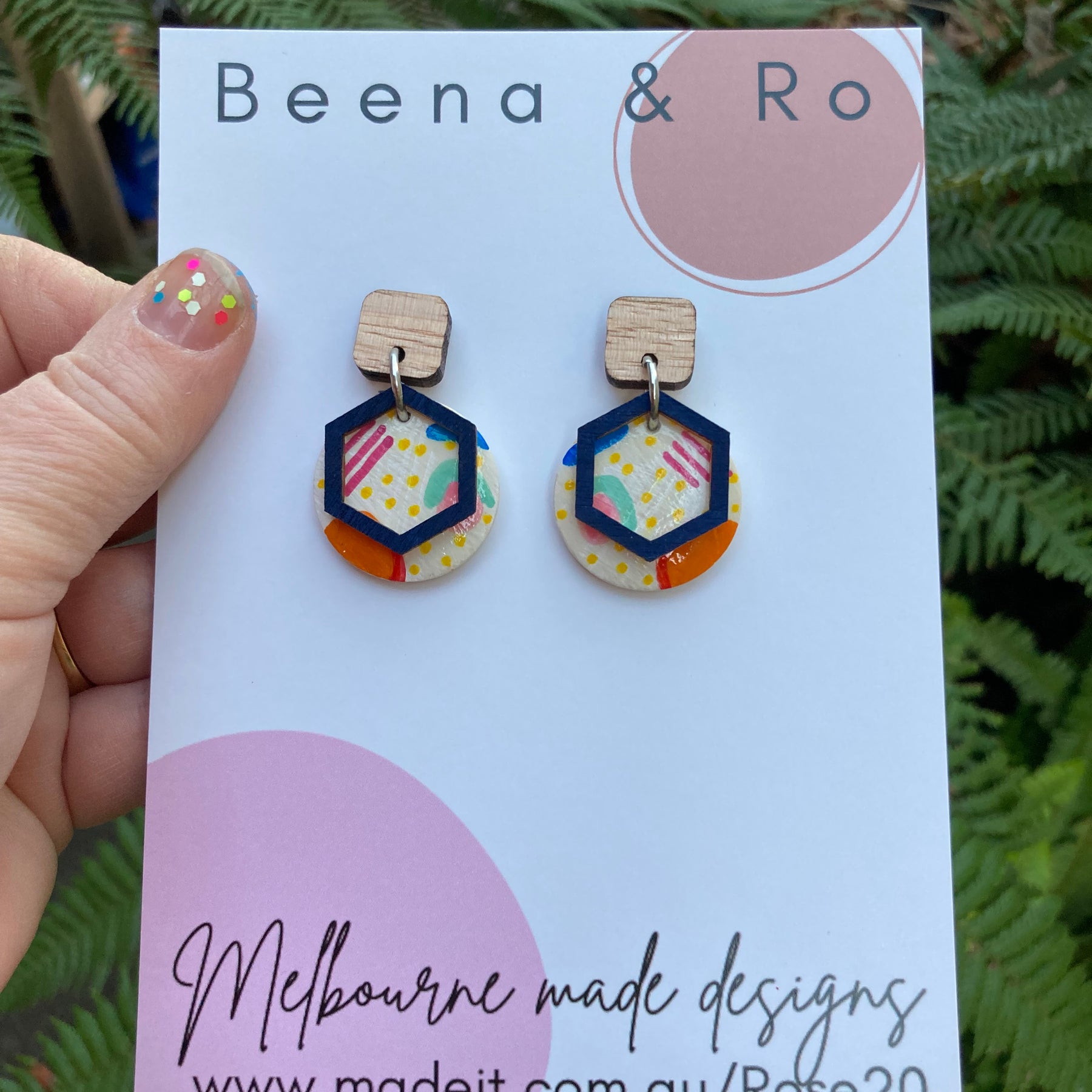 Memphis handpainted earrings