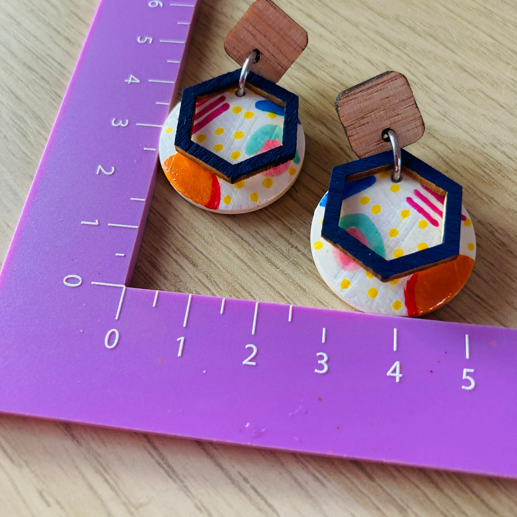 Memphis handpainted earrings