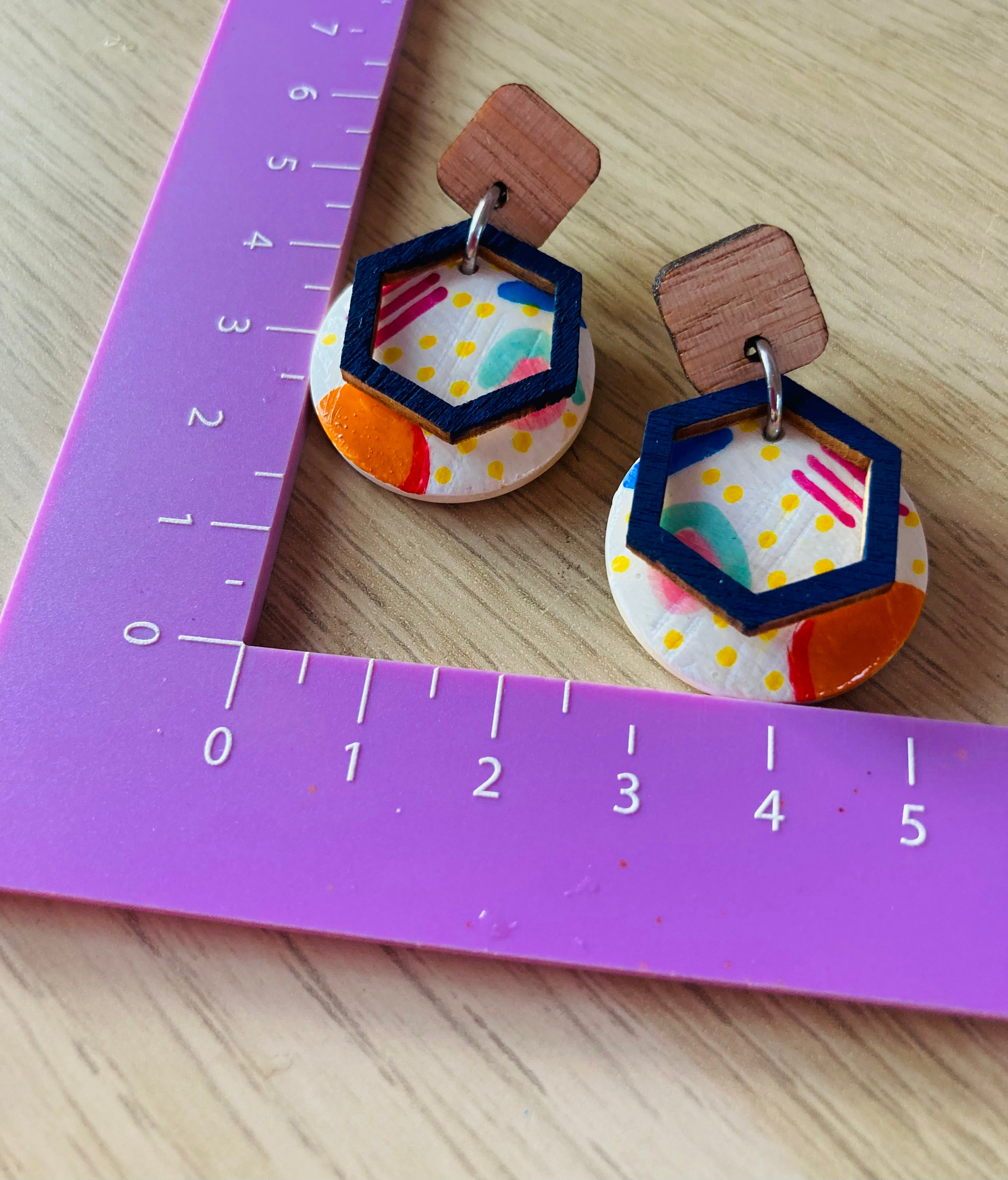 Memphis handpainted earrings