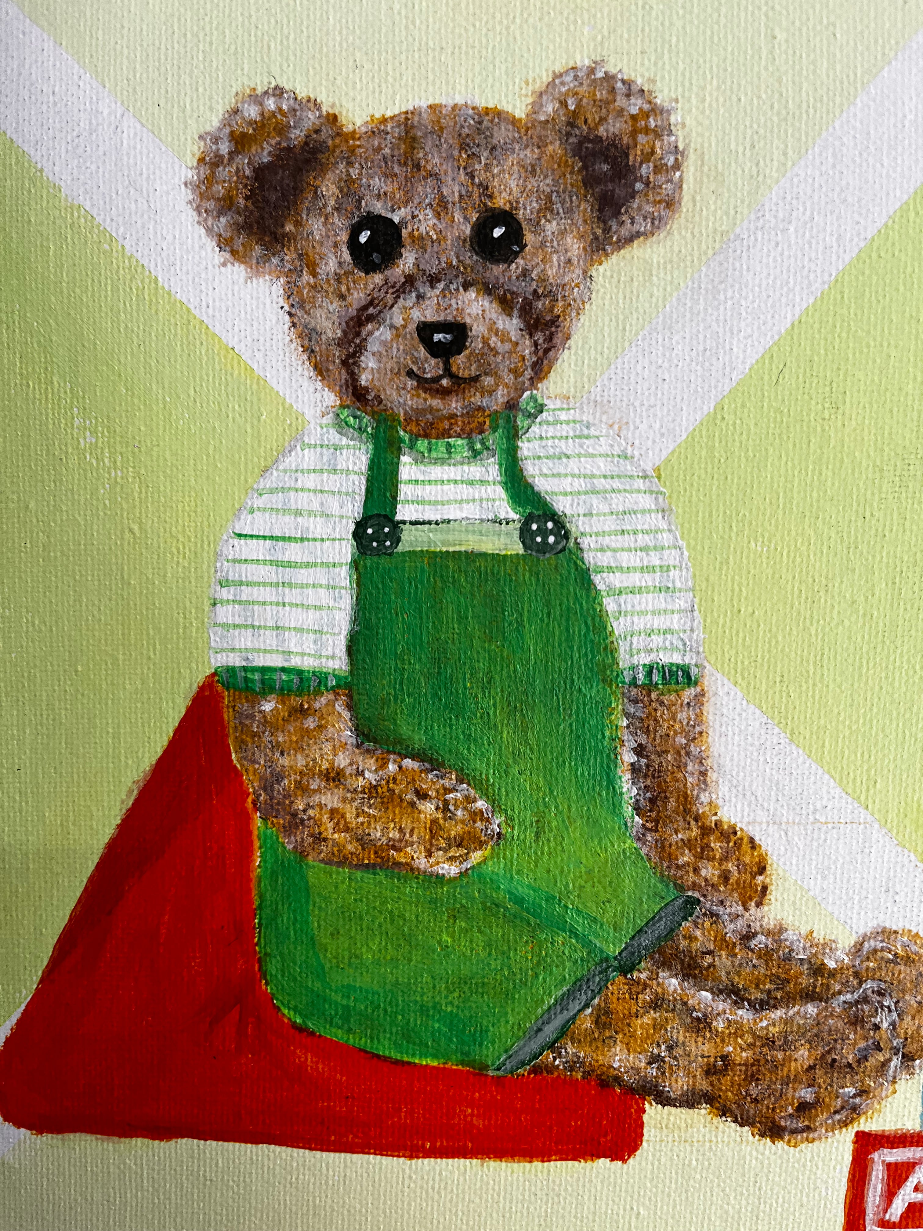 Baby bears in overalls