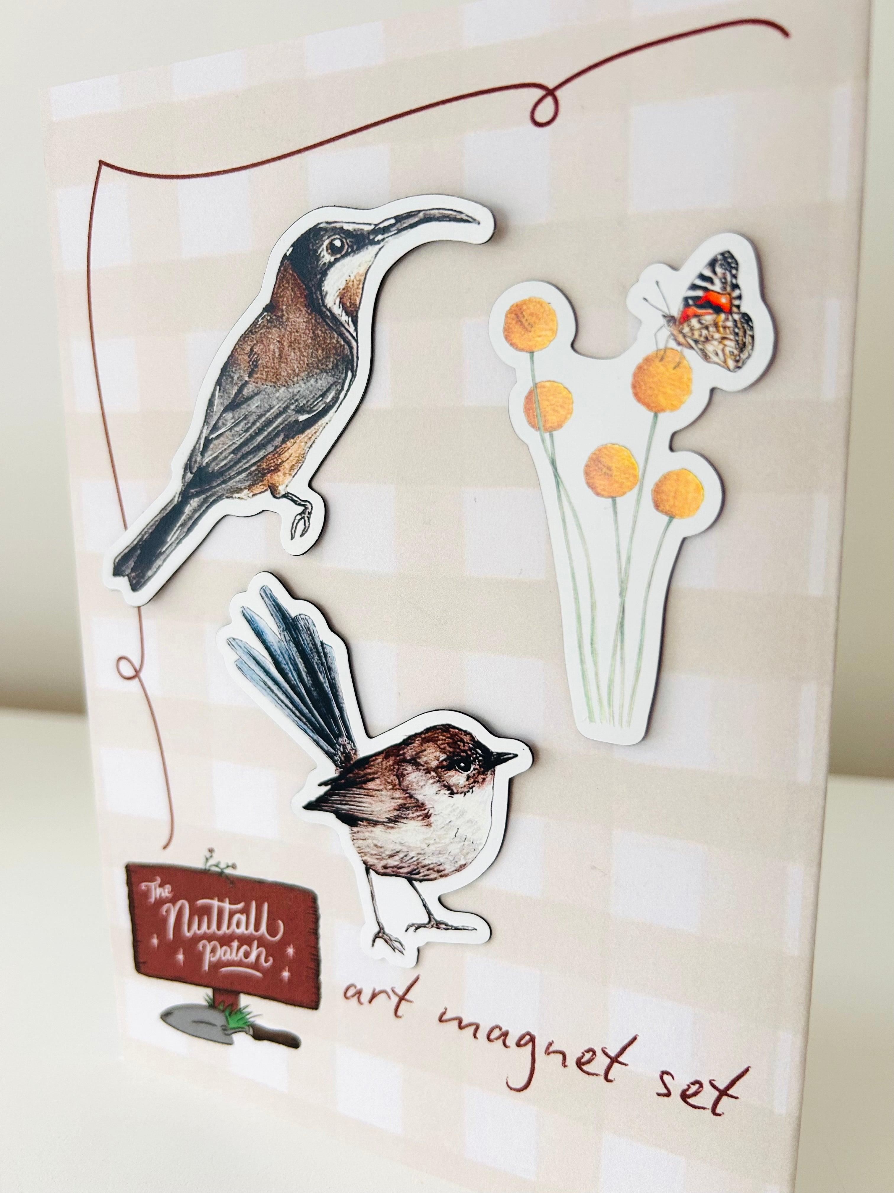 Art Magnet Set - Billy Buttons & Birds