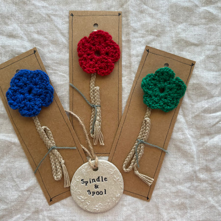 Handspun Flower Bookmarks - Perfect Teacher Gift