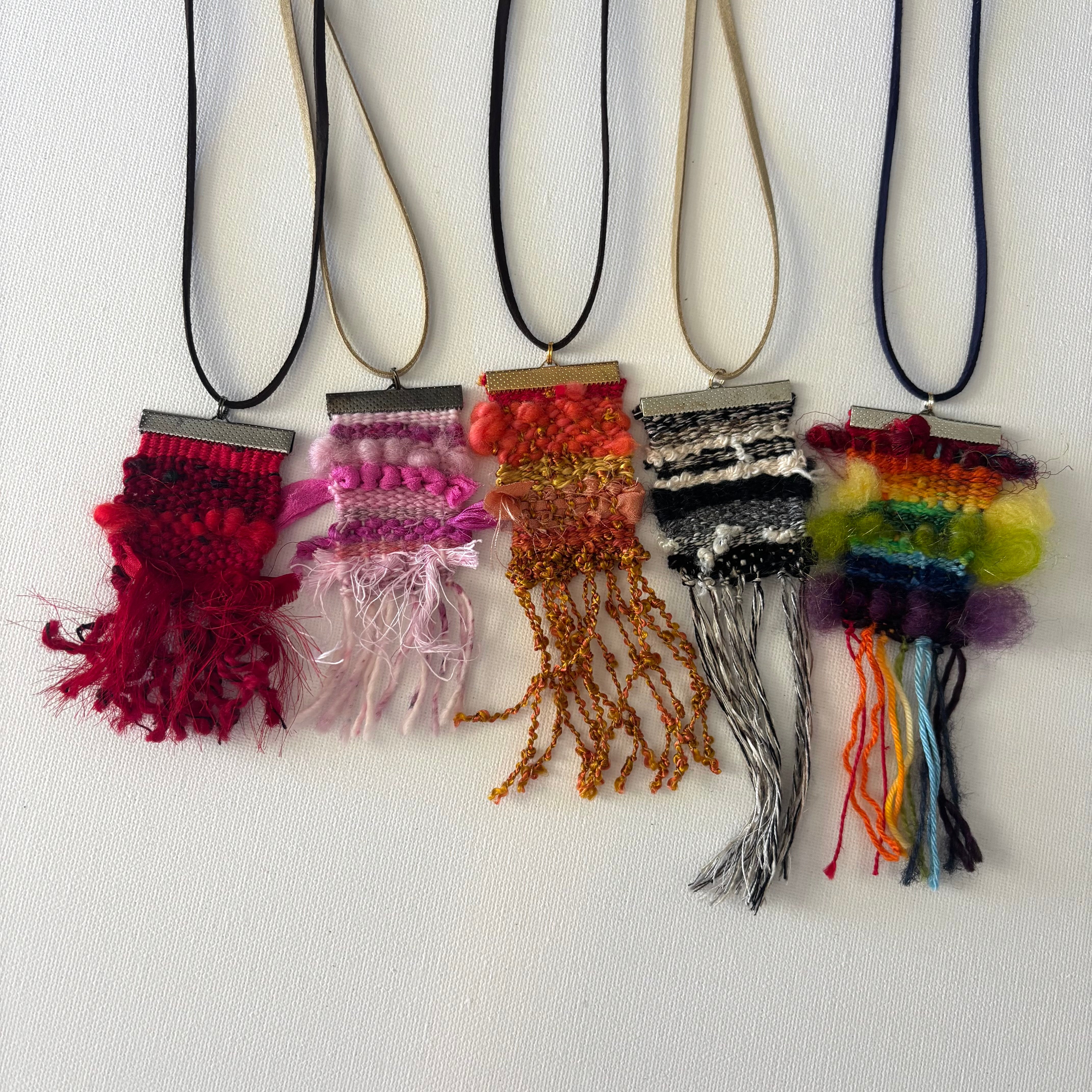 Handwoven Mini Weave Adjustable Necklace - choose your colour