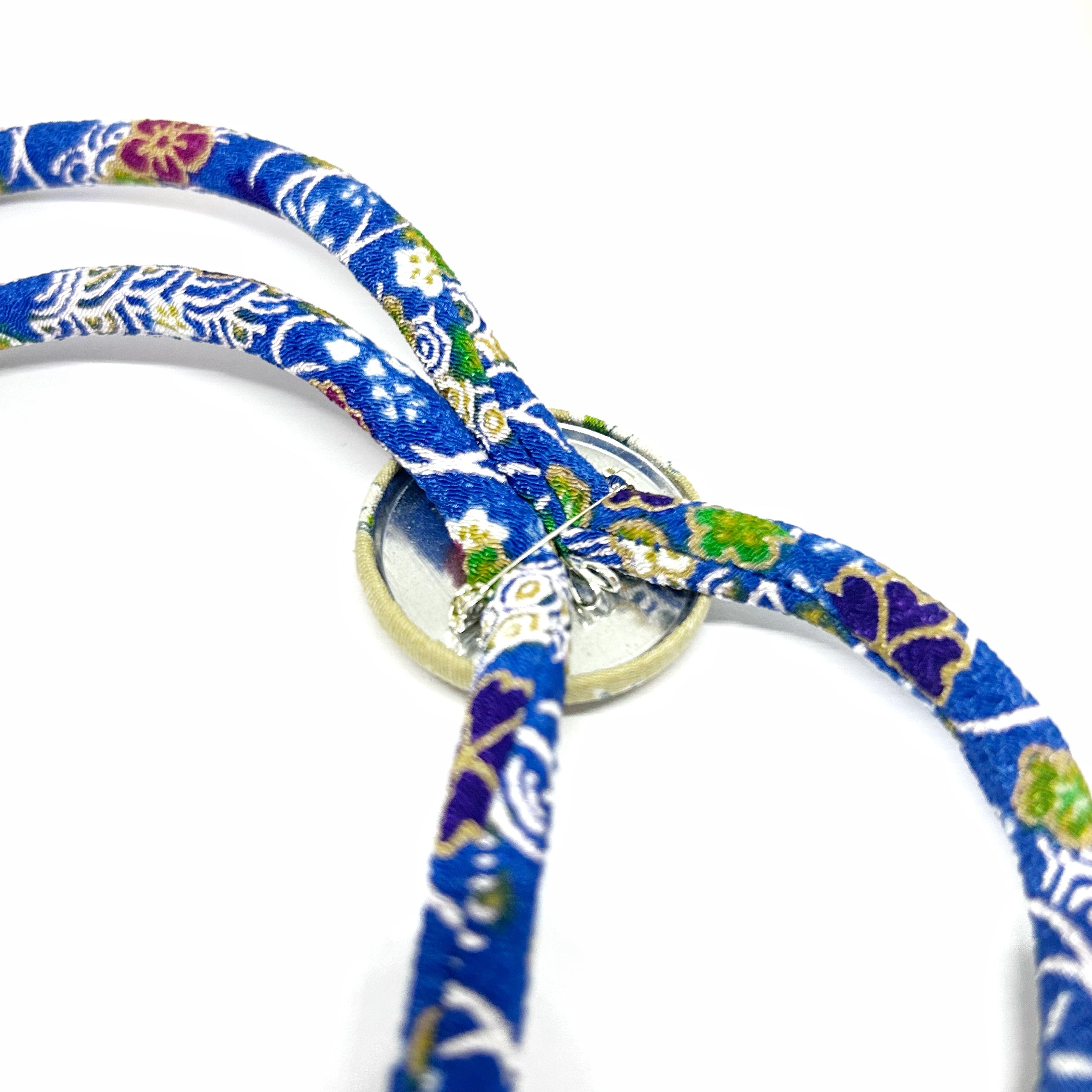 Kimono Cord Necklace - Blue and Green