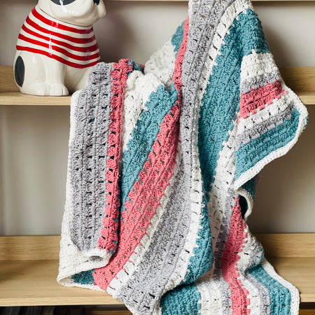 Handmade Crochet lap blanket/baby blanket Organic cotton