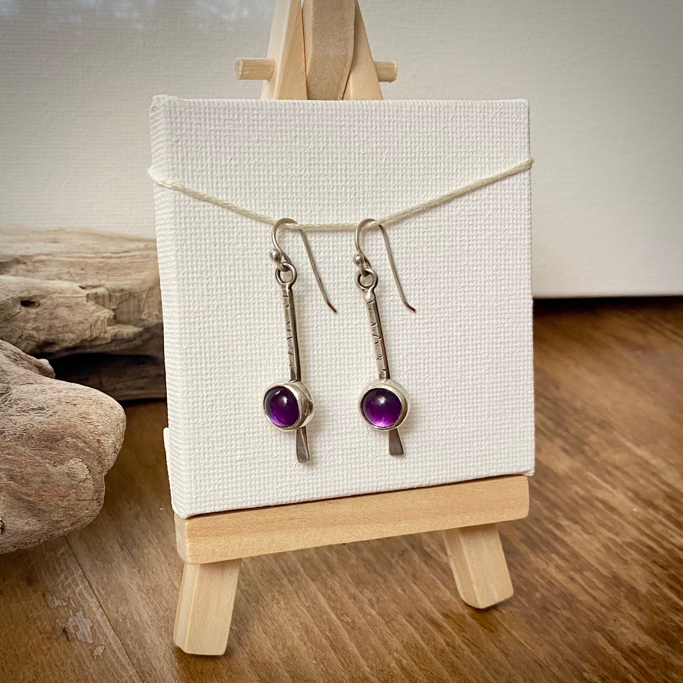 Amethyst and Sterling Silver Dangles