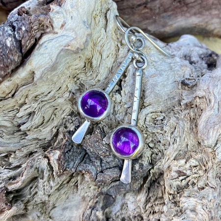 Amethyst and Sterling Silver Dangles