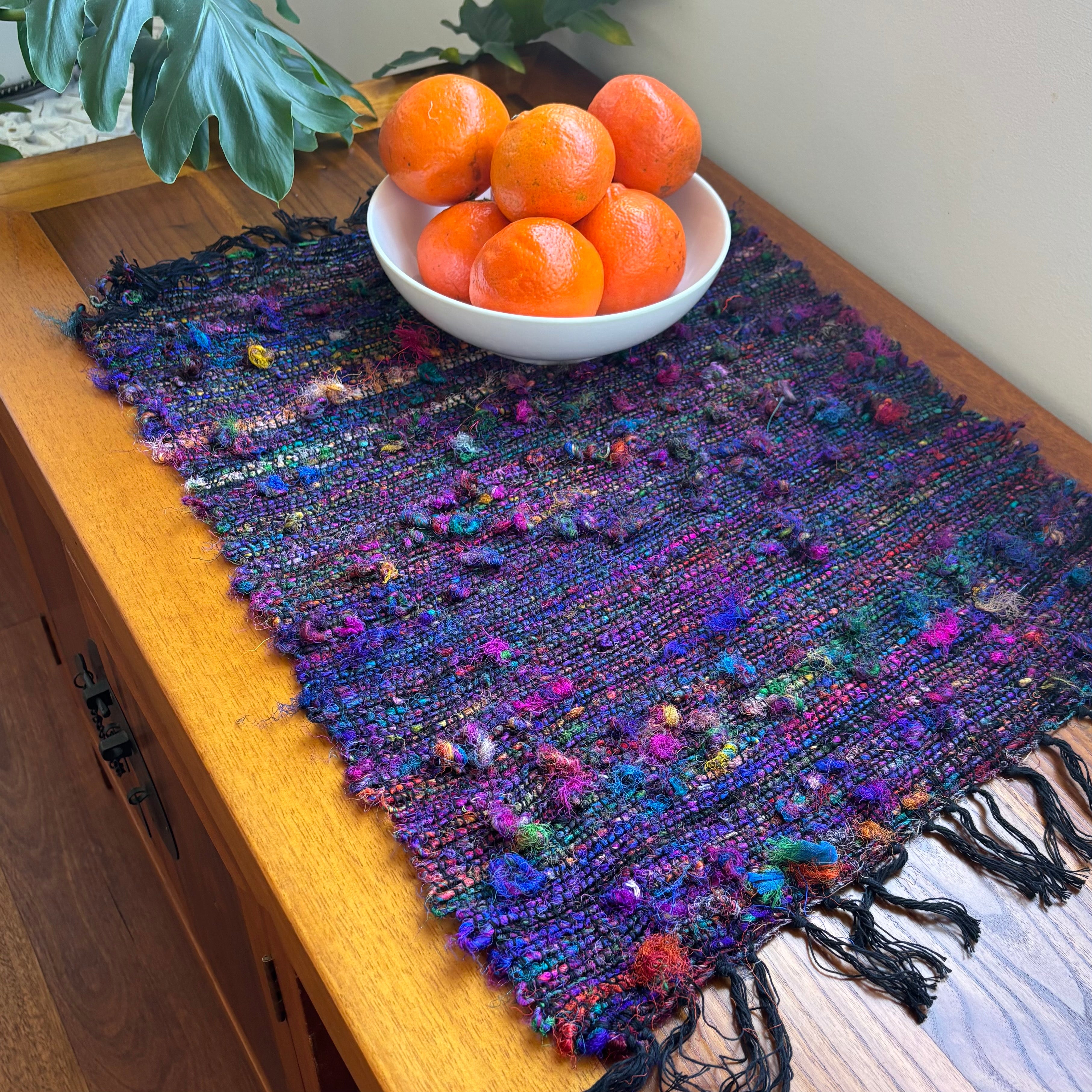 Handwoven Table Runner - Sari Silk