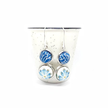 Double Drop Earrings - Cool Blues