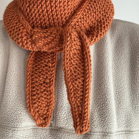 Knitted sophie scarf in leather brown