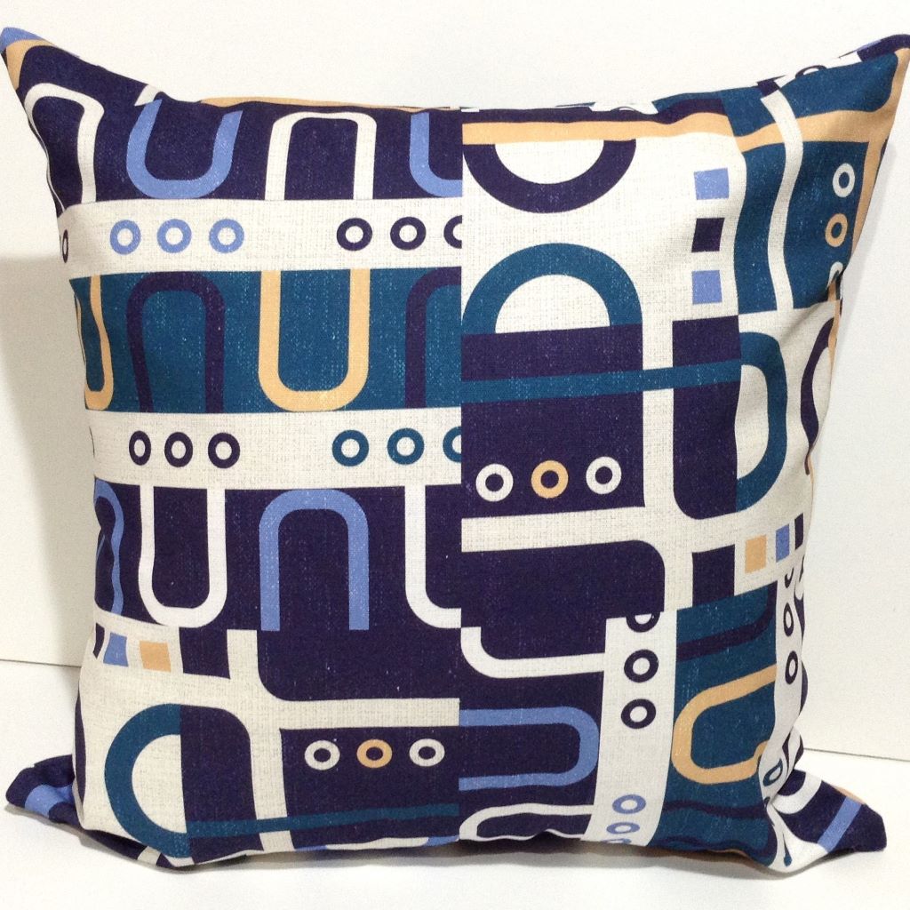 Retro design cushion cover- Blue or Brown-Abstract