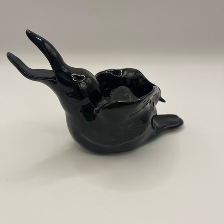 Handmade Porcelain Black Crow Desk Buddy – Multipurpose Holder