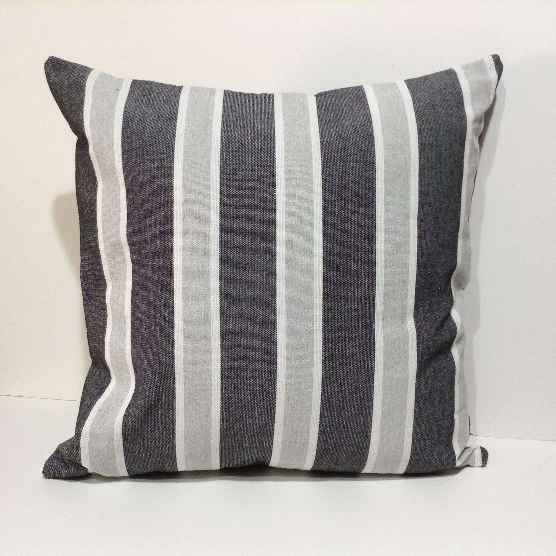 Striped Cushion Cover – Grey, Blue & Beige scatter cushion