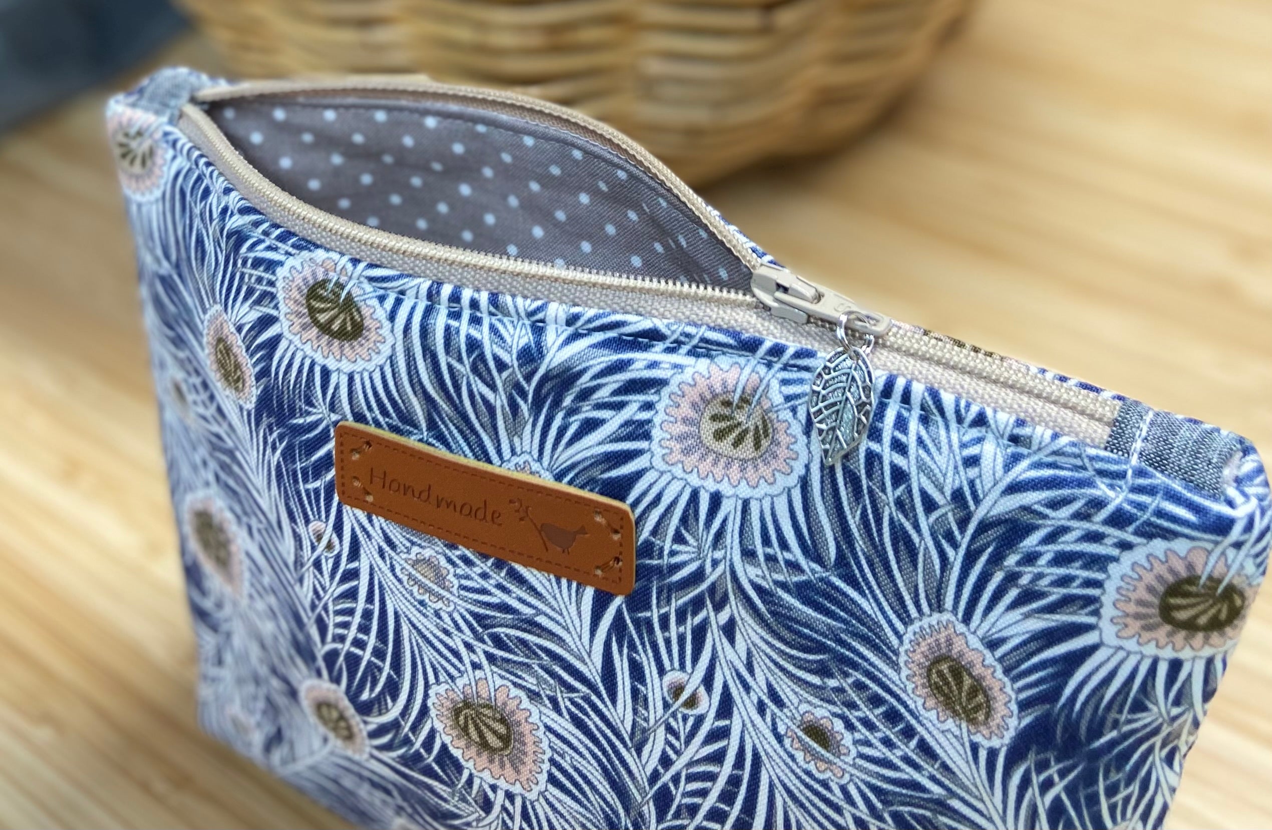 Zipper Pouch -Liberty Print - Feathers