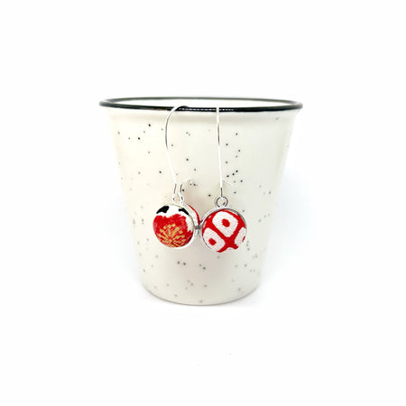 Double Sided Earrings - Red