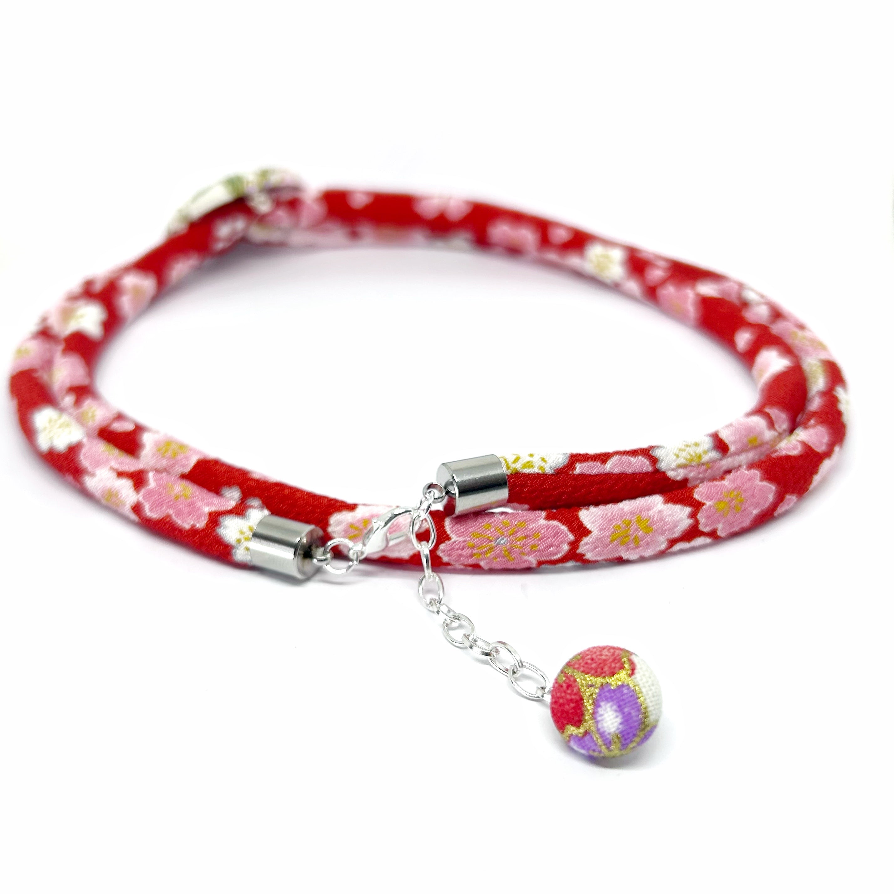 Kimono Cord Necklace - Pink Blossom