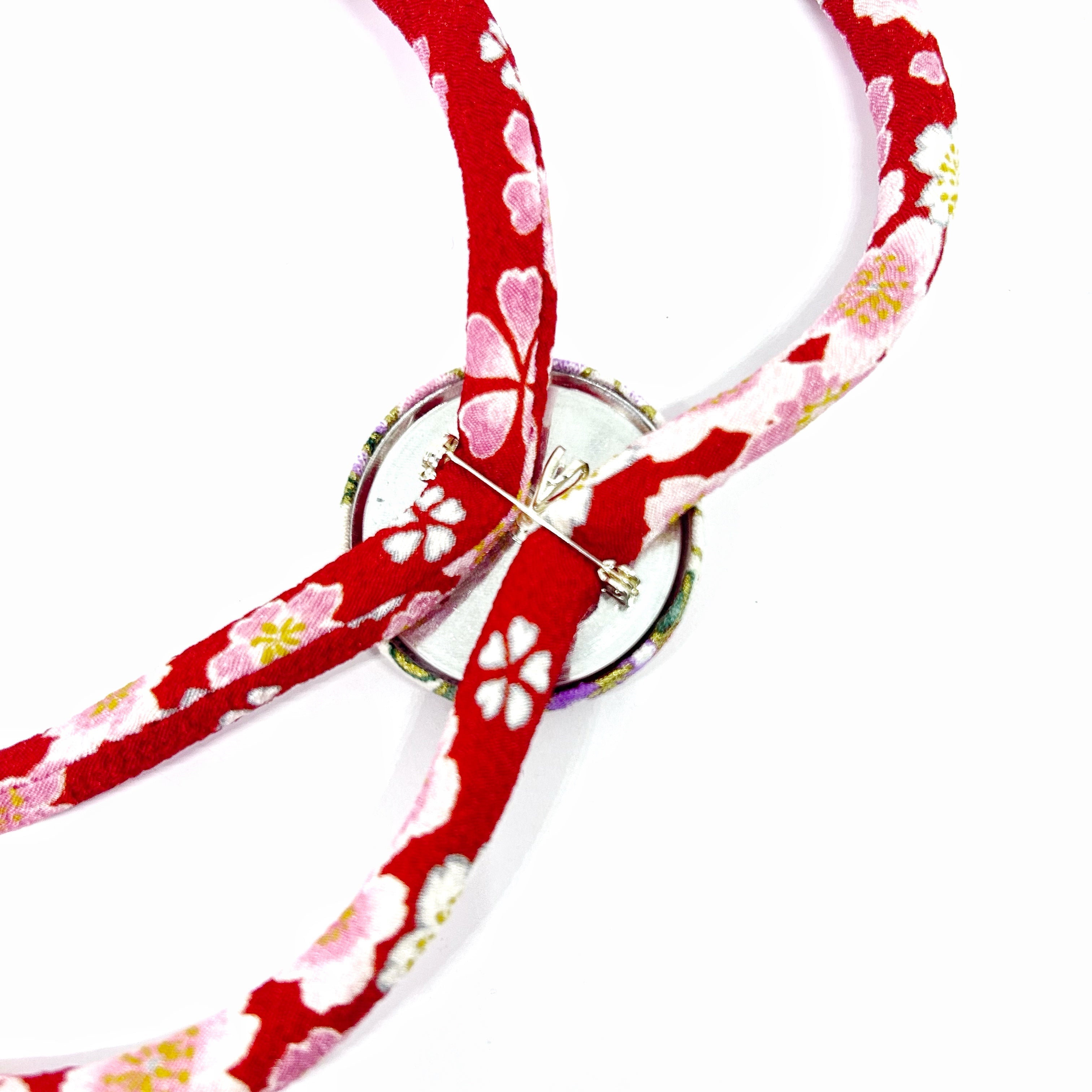 Kimono Cord Necklace - Pink Blossom