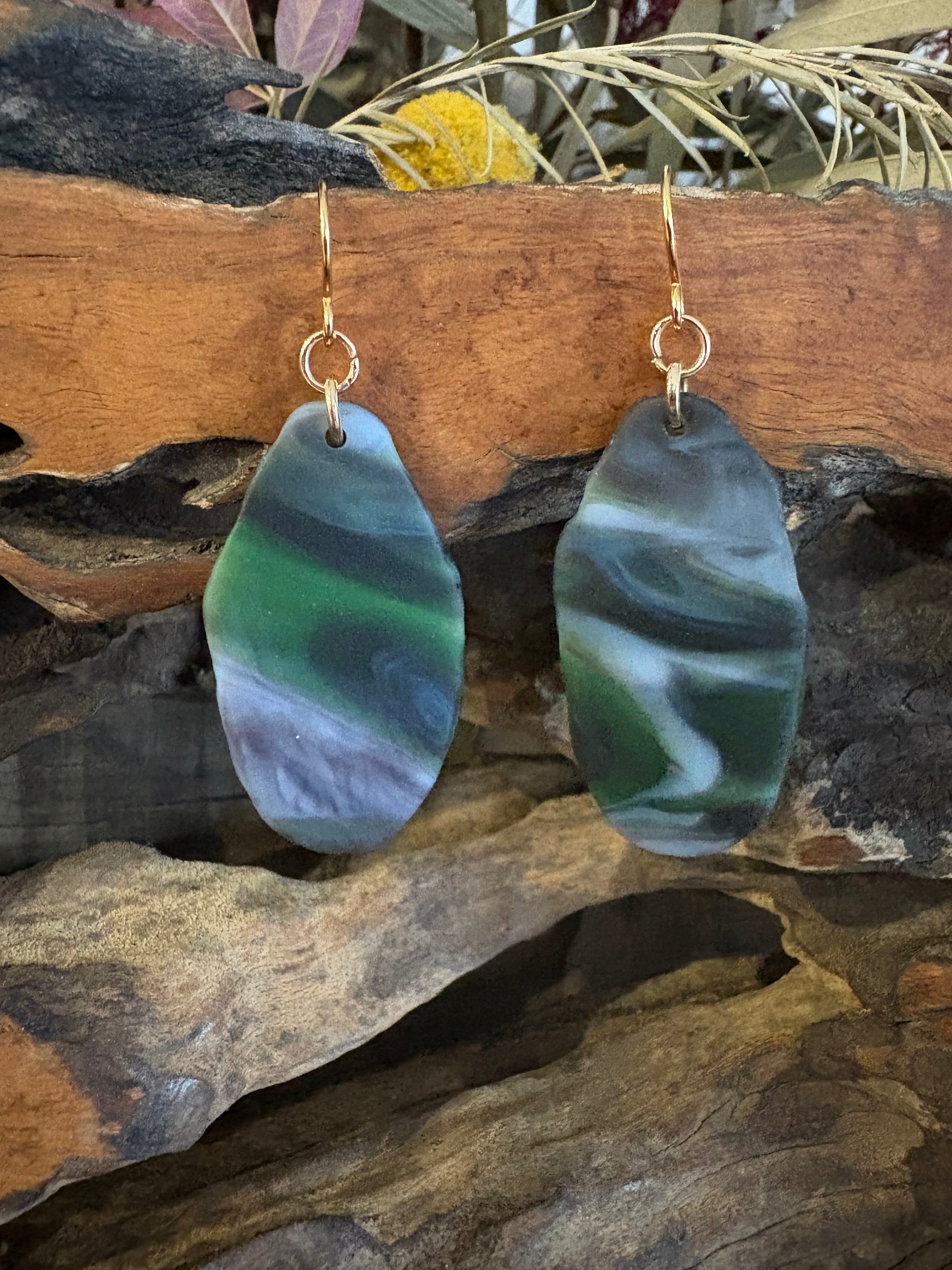 Glass dangle earrings