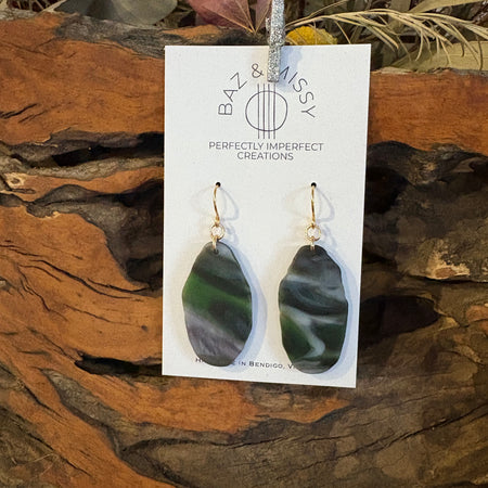 Glass dangle earrings