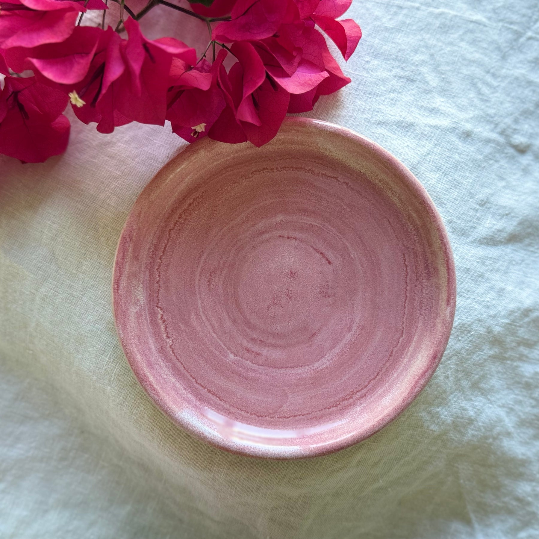 Handmade Berry Bowls | Pink and Lemon with Saucer | Black Clay Heart Rim | Blue Violet | Pink Heart Second